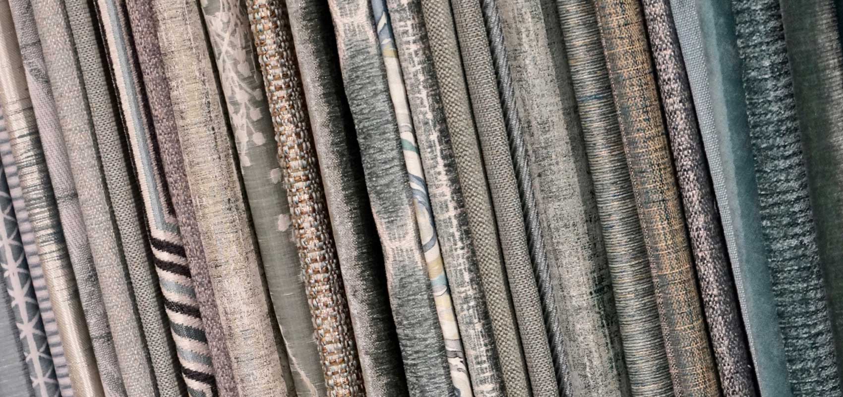fabric swatches in showroom